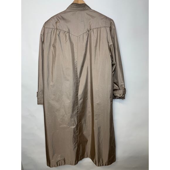 Vintage 80s Taupe Trench Coat ? Rain Jacket Sz 16 Large XL - Picture 2 of 7